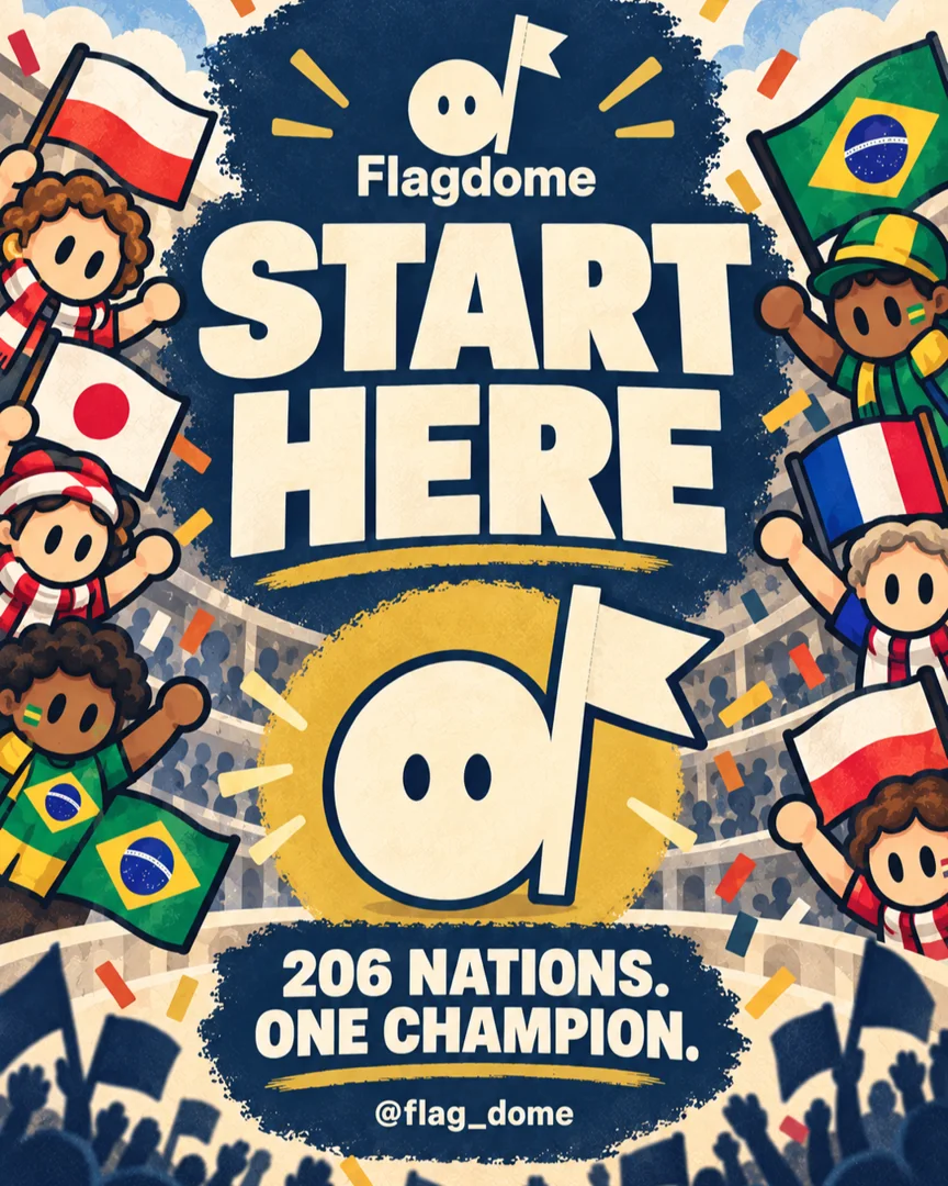 Flagdome fans cheering with national flags. 206 nations. One champion.